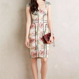 Anthropologie Brocade Garden Sheath